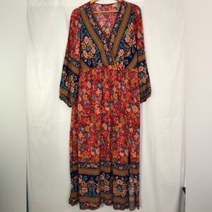 BLOOMCHIC Floral Bohemian Maxi Dress 
Size 14-16